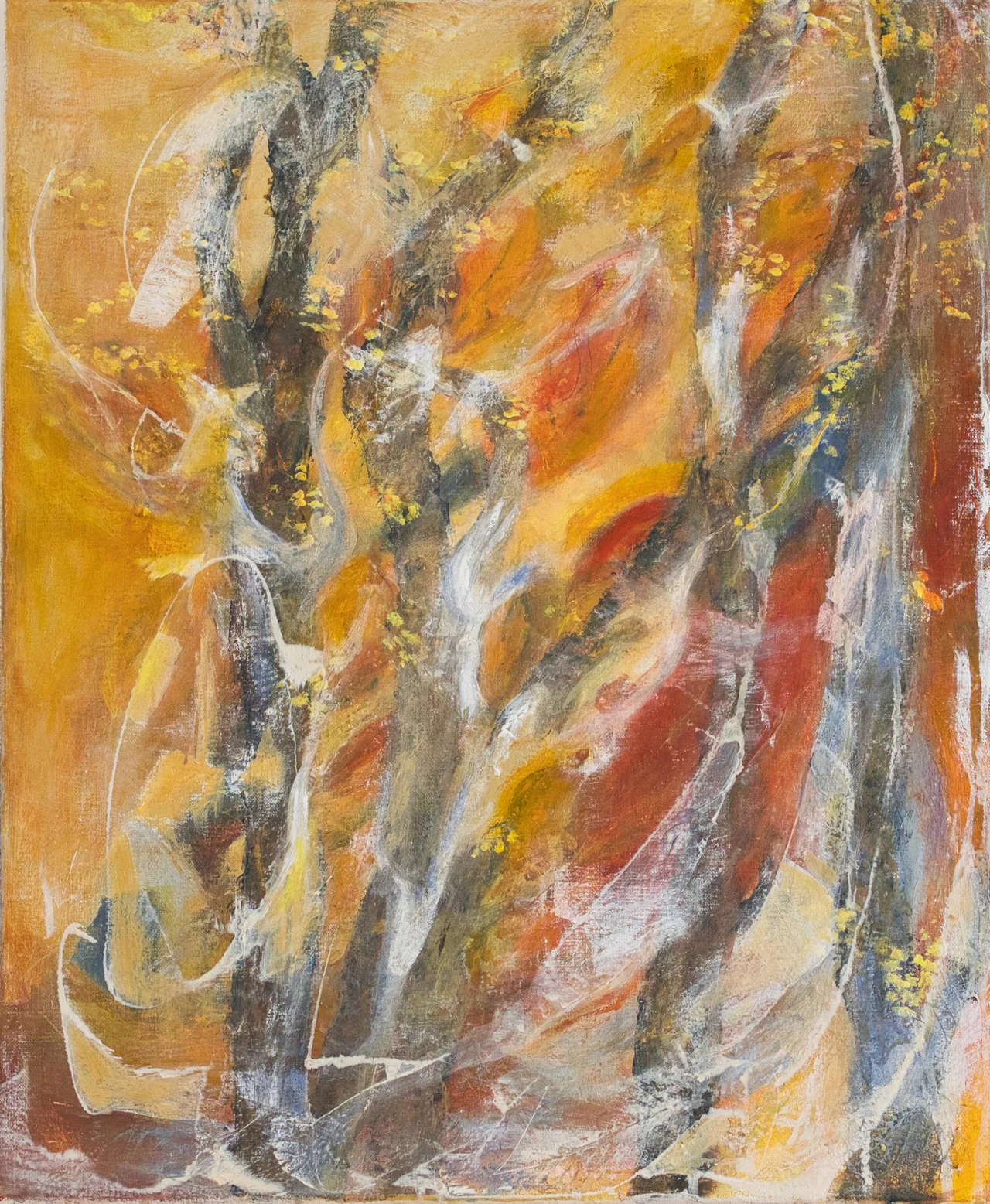 Arbres orange et blancs