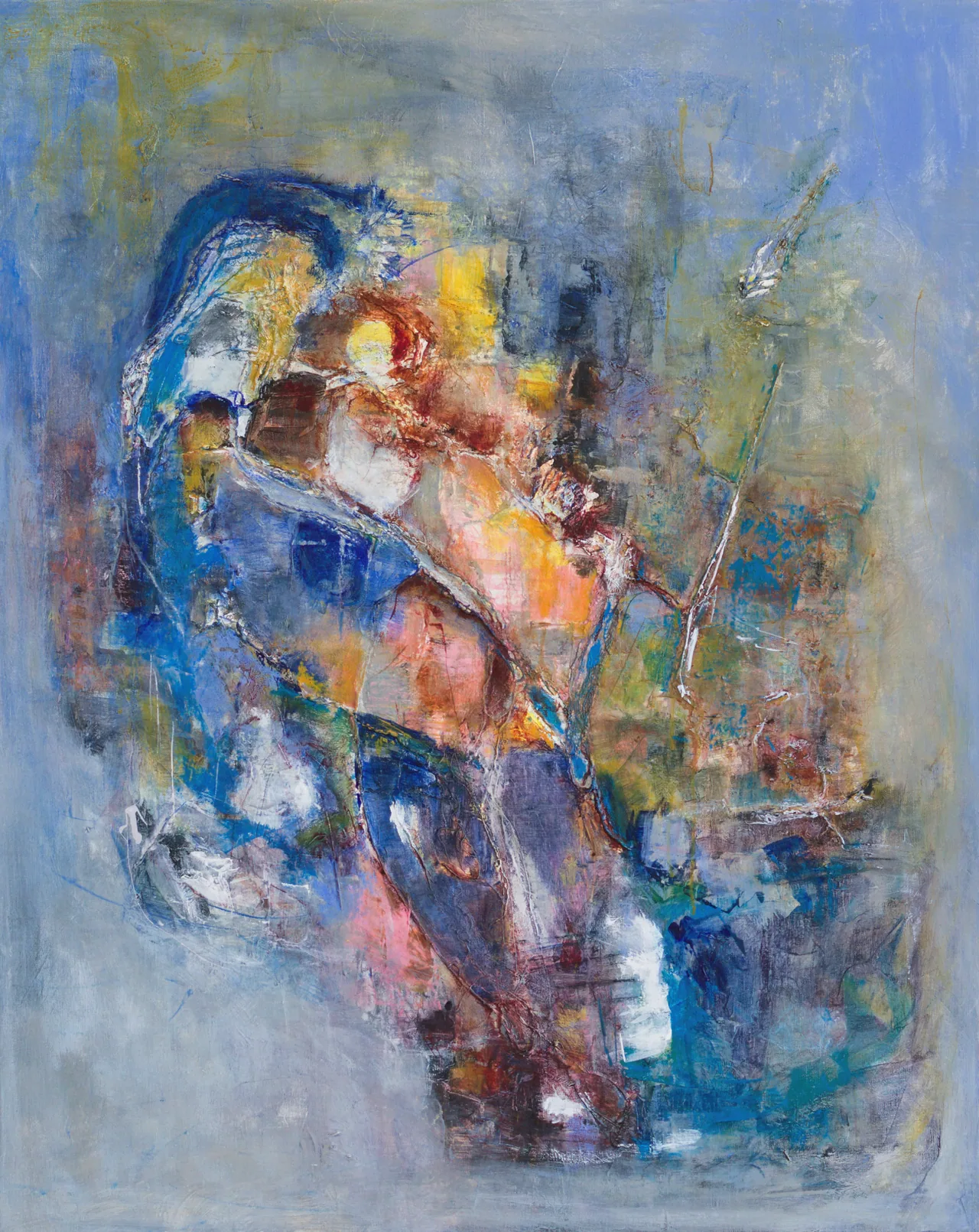 Tourbillon bleu et orange